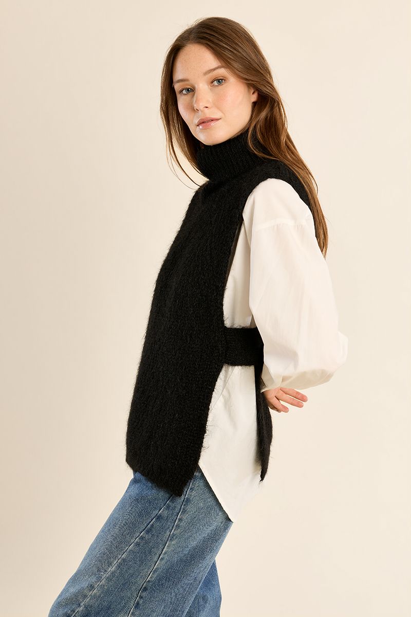 Pull col roulé en maille, sans manches, MOLLY BRACKEN
