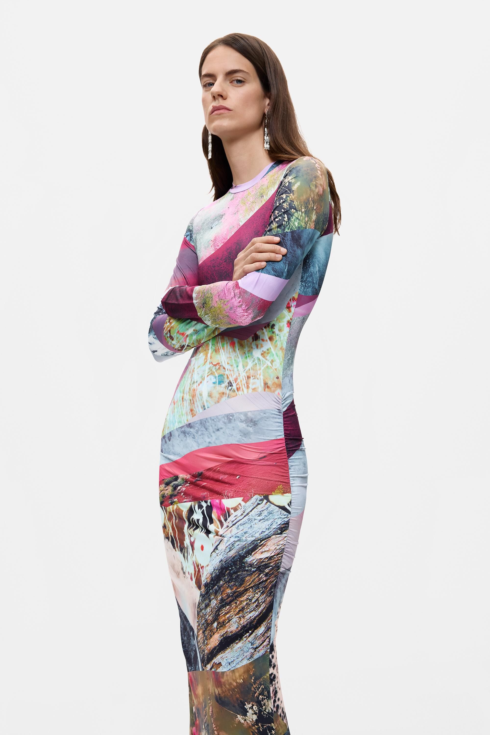 Robe en maille à manches longues, DESIGUAL