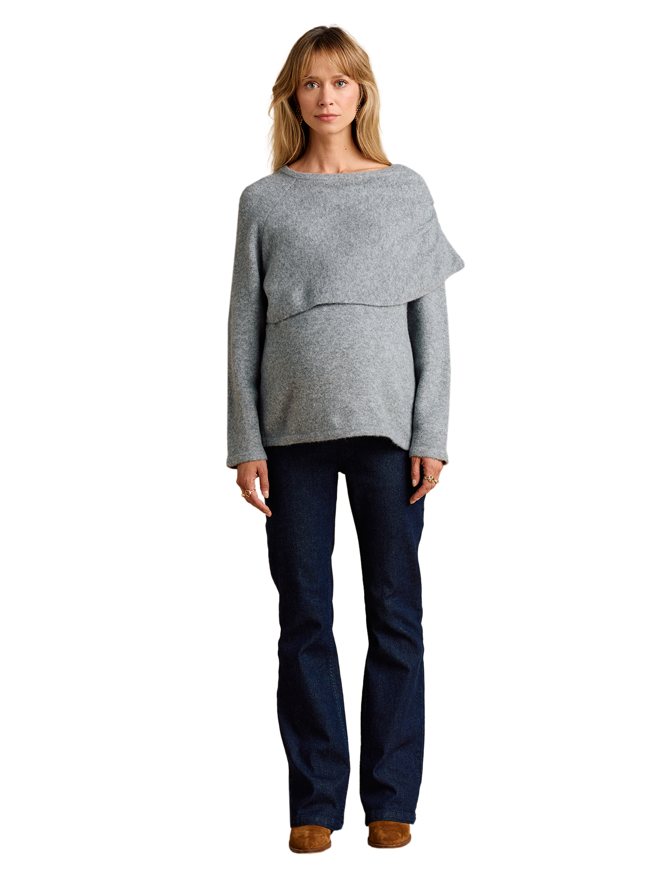 Pull de grossesse et allaitement drapé, ENVIE DE FRAISE