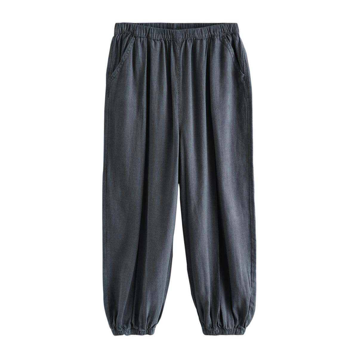 Pantalon en lin à ourlets élastiques, NEXT