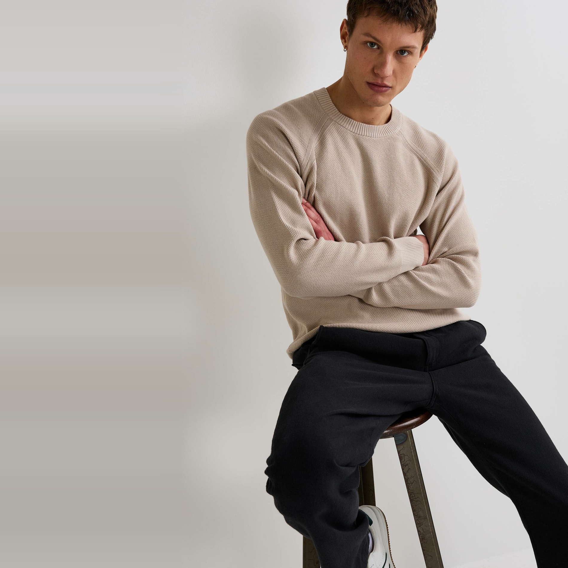 MONOPRIX - Pull maille fantaisie en coton BIO, certifié OEKOTEX - MARINE - Masculin, MONOPRIX