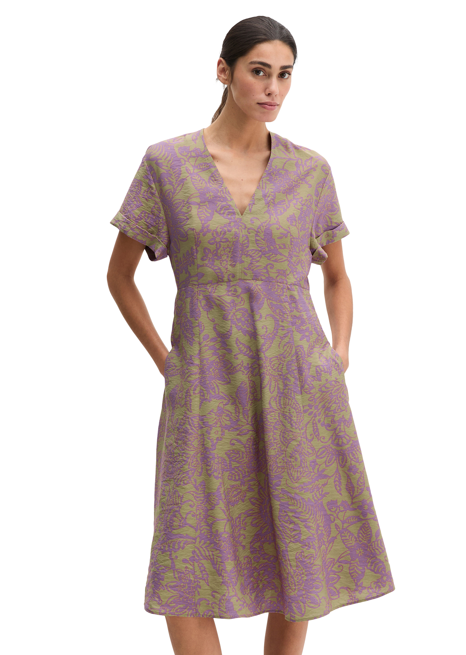 Robe crinkle shaped en mélange de viscose imprimée, MARC O'POLO