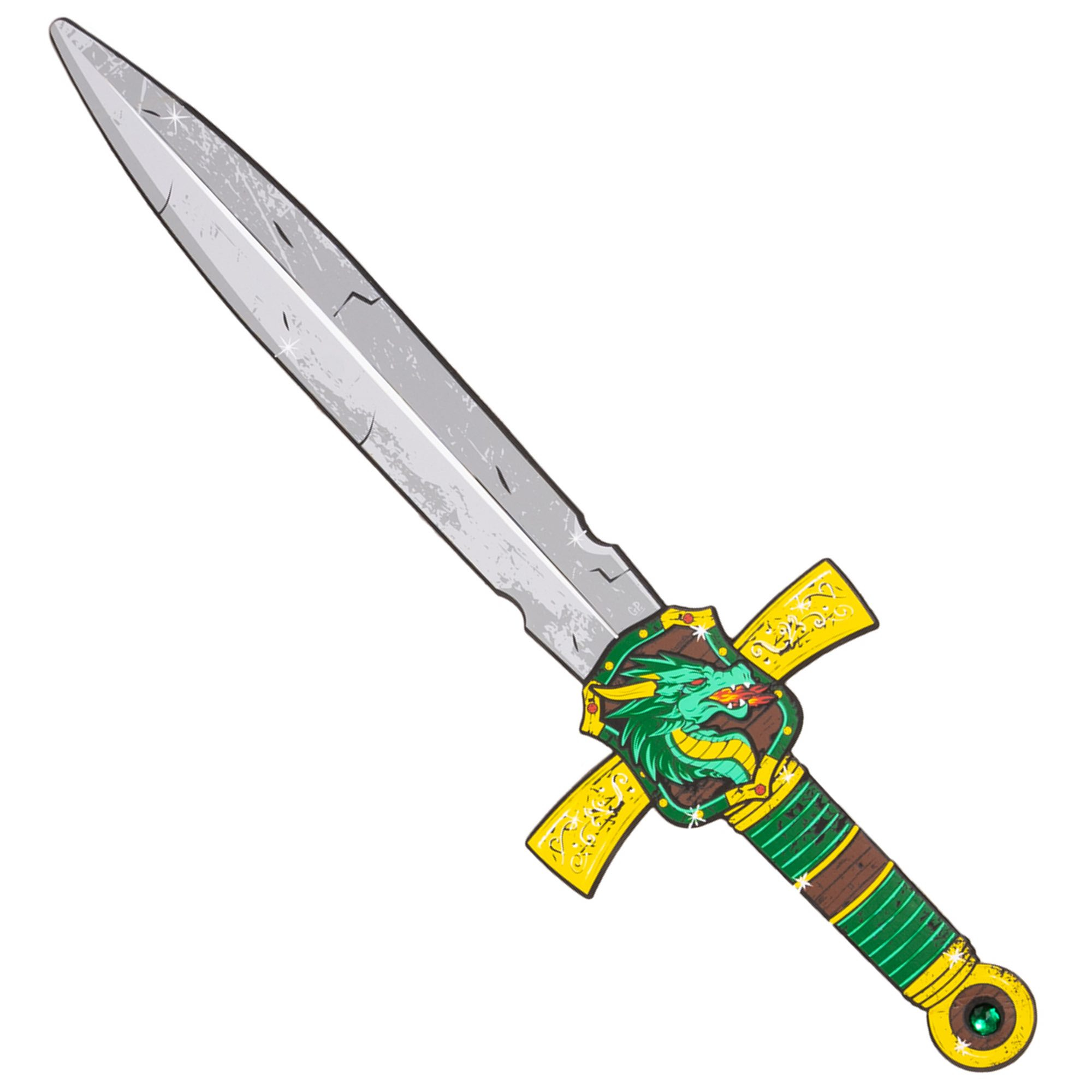 Epée de chevalier dragon vert en mousse, GREAT PRETENDERS