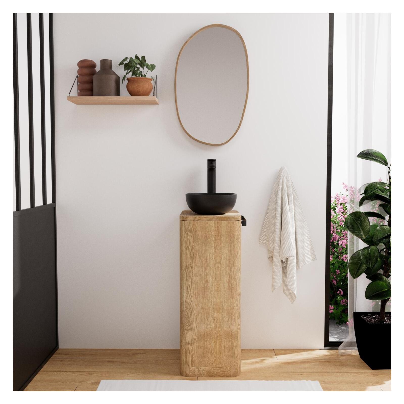 Ensemble meuble lave mains + vasque + miroir TOM, MOB IN