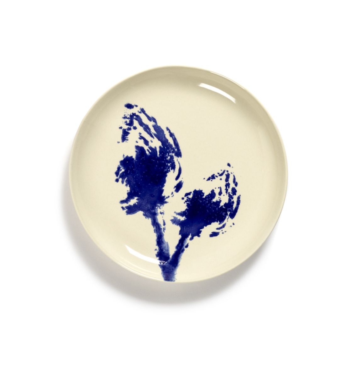 Assiette feast par ottolenghi artichaut grès blanc/bleu ø19 cm, SERAX