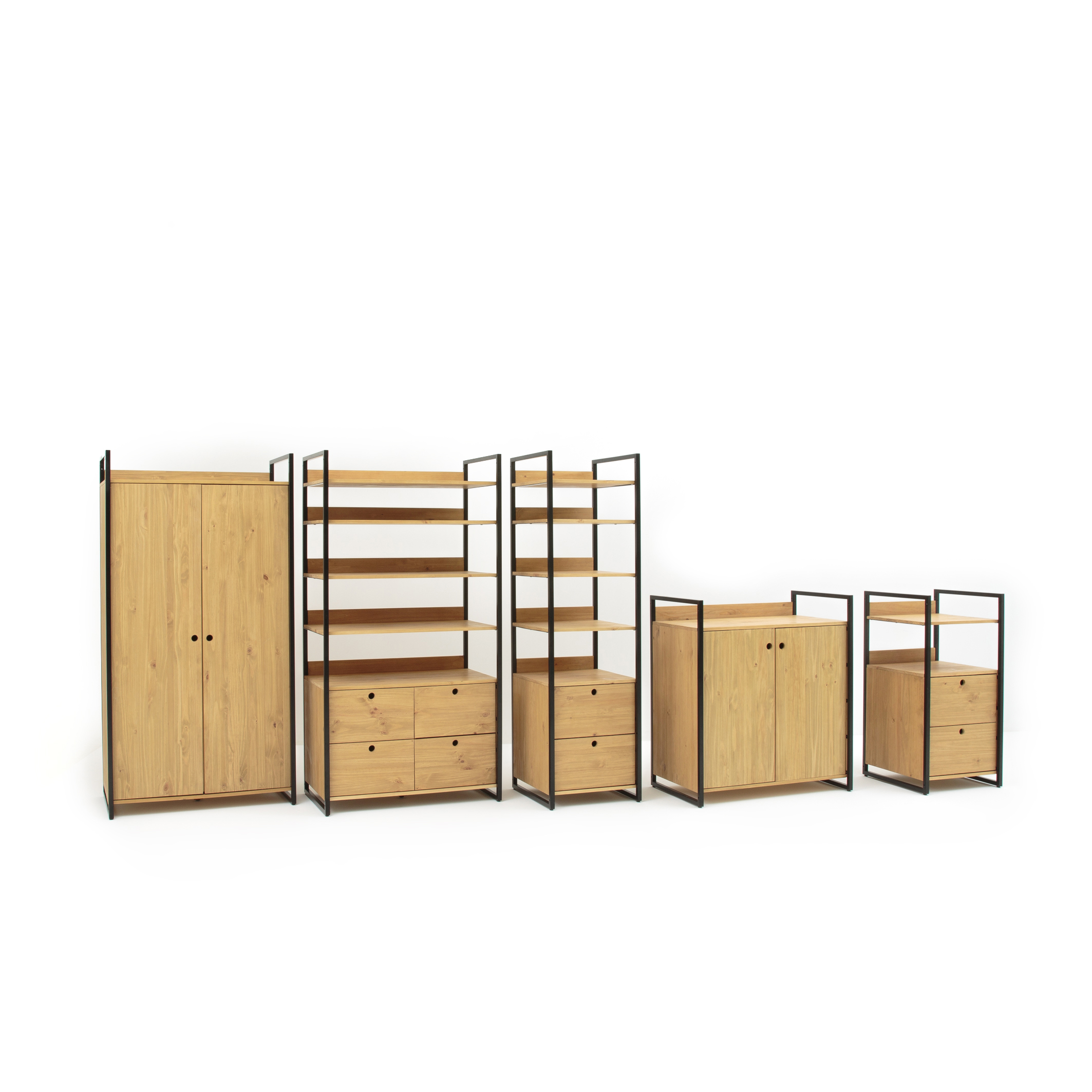 Módulo armario con 1 puerta ropero con 6 estantes hiba madera/metal La  Redoute Interieurs