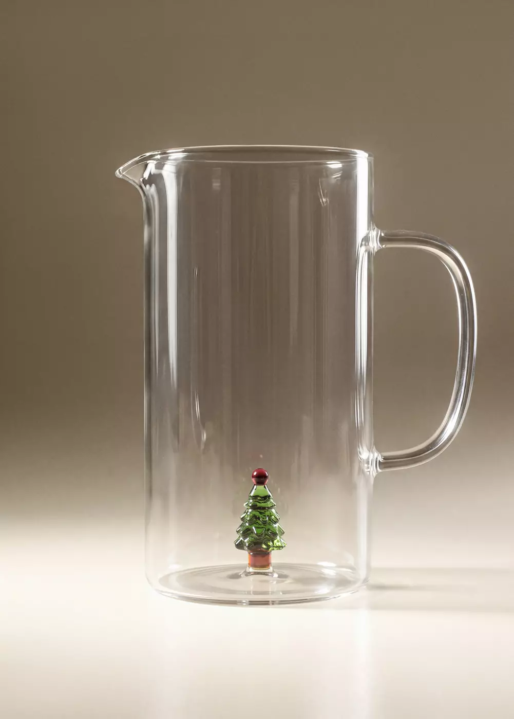 Carafe en verre avec détail sapin, MANGO HOME