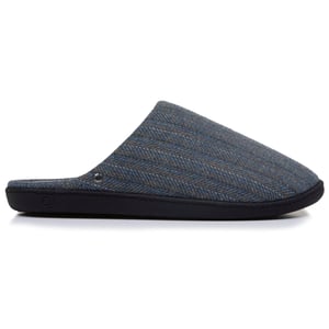 Chaussons Mules Isotoner Pour Femme – Velours Rayé Rose, Semelle Ergonomique Mémoire De Forme – Taille 40
