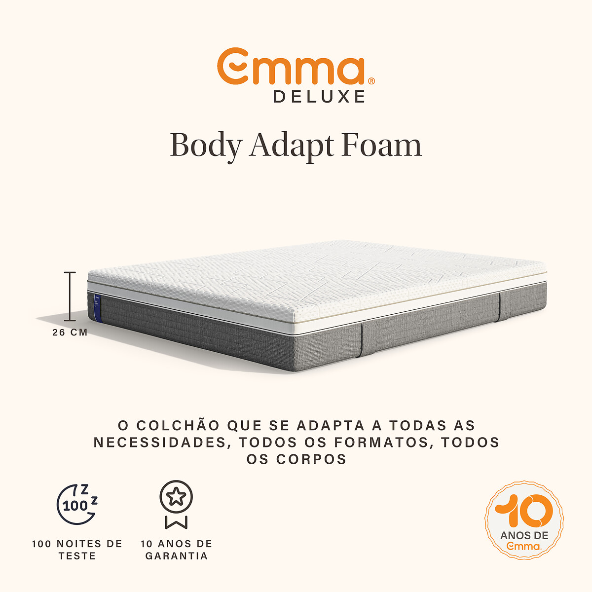 Colchão Body Adapt Foam, Emma, EMMA