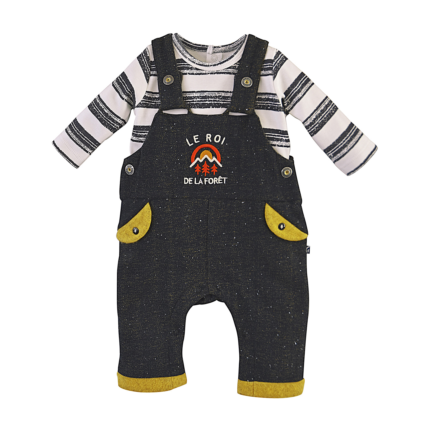 Tee shirt raye + salopette dalton, SUCRE D'ORGE