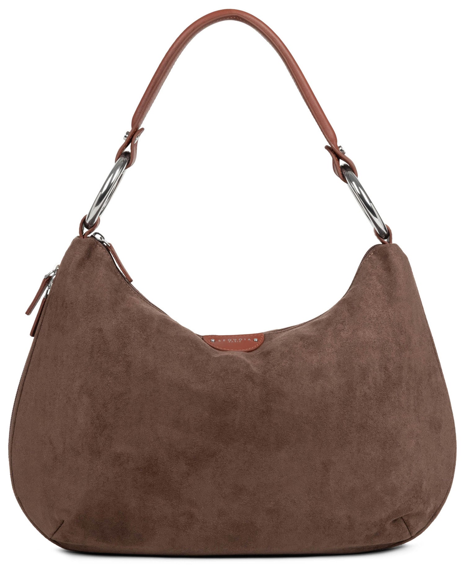 Sac à main zippé HANDLE SUÉDINE, SEQUOIA