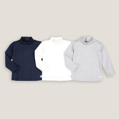 Pack of 3 Turtleneck T-Shirts in Cotton LA REDOUTE COLLECTIONS