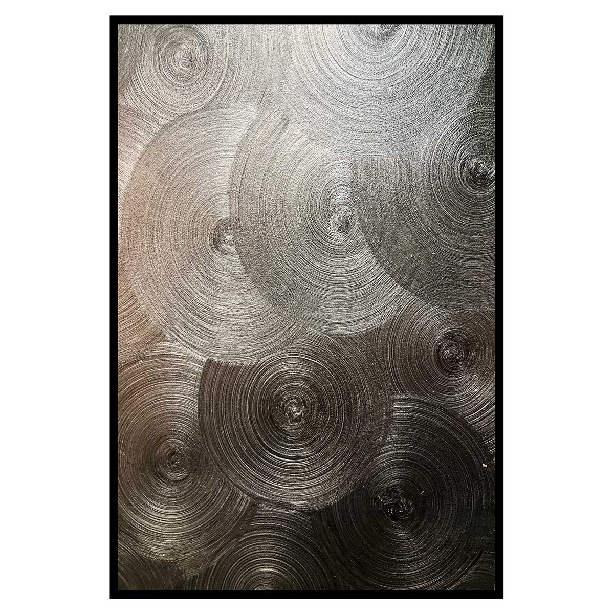 Affiche encadrée abstraction cercles texturés, HEXOA
