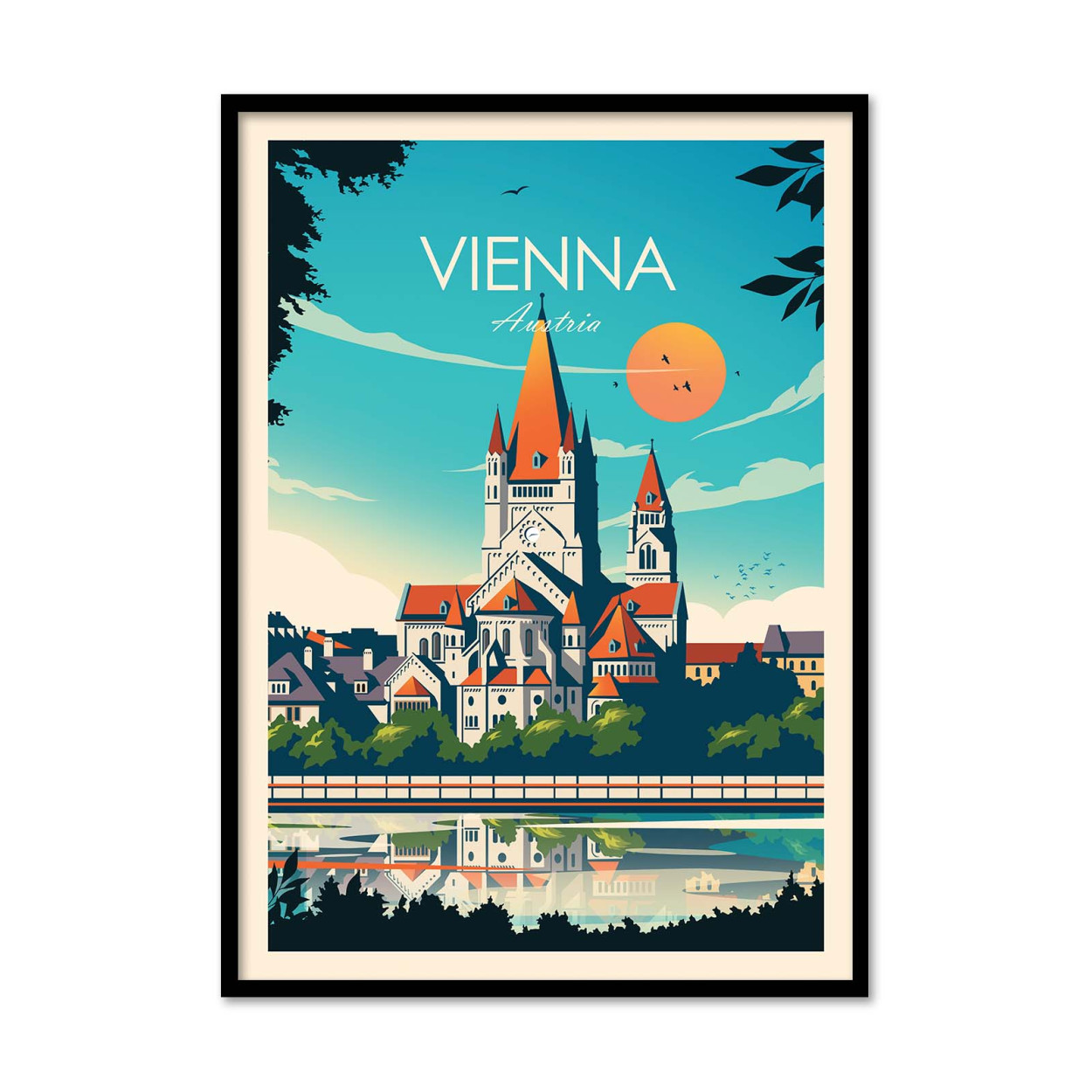 Affiche d'art - Vienna Austria - Studio Inception, WALL EDITIONS