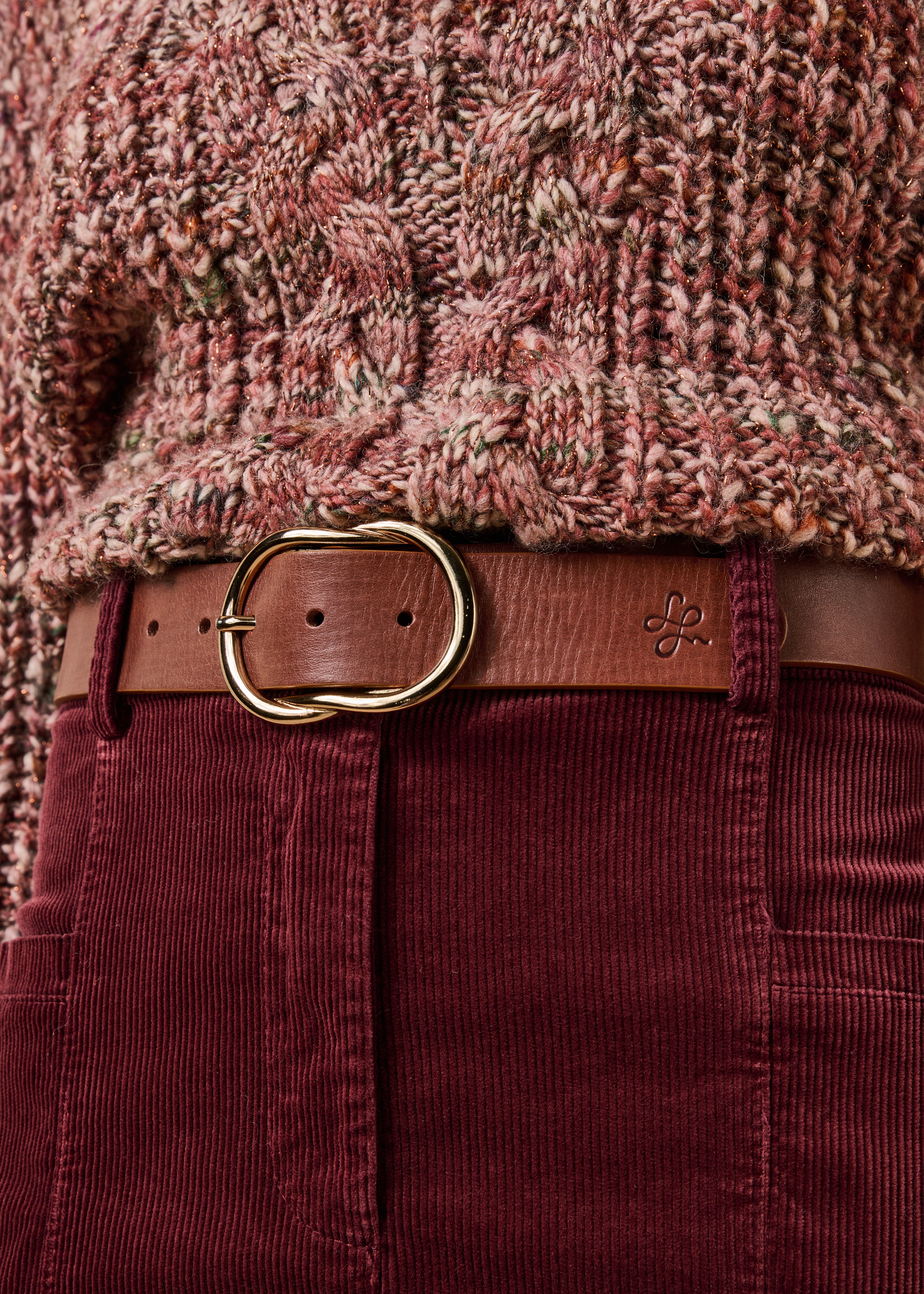 Ceinture en cuir boucle ovale, LA FEE MARABOUTEE