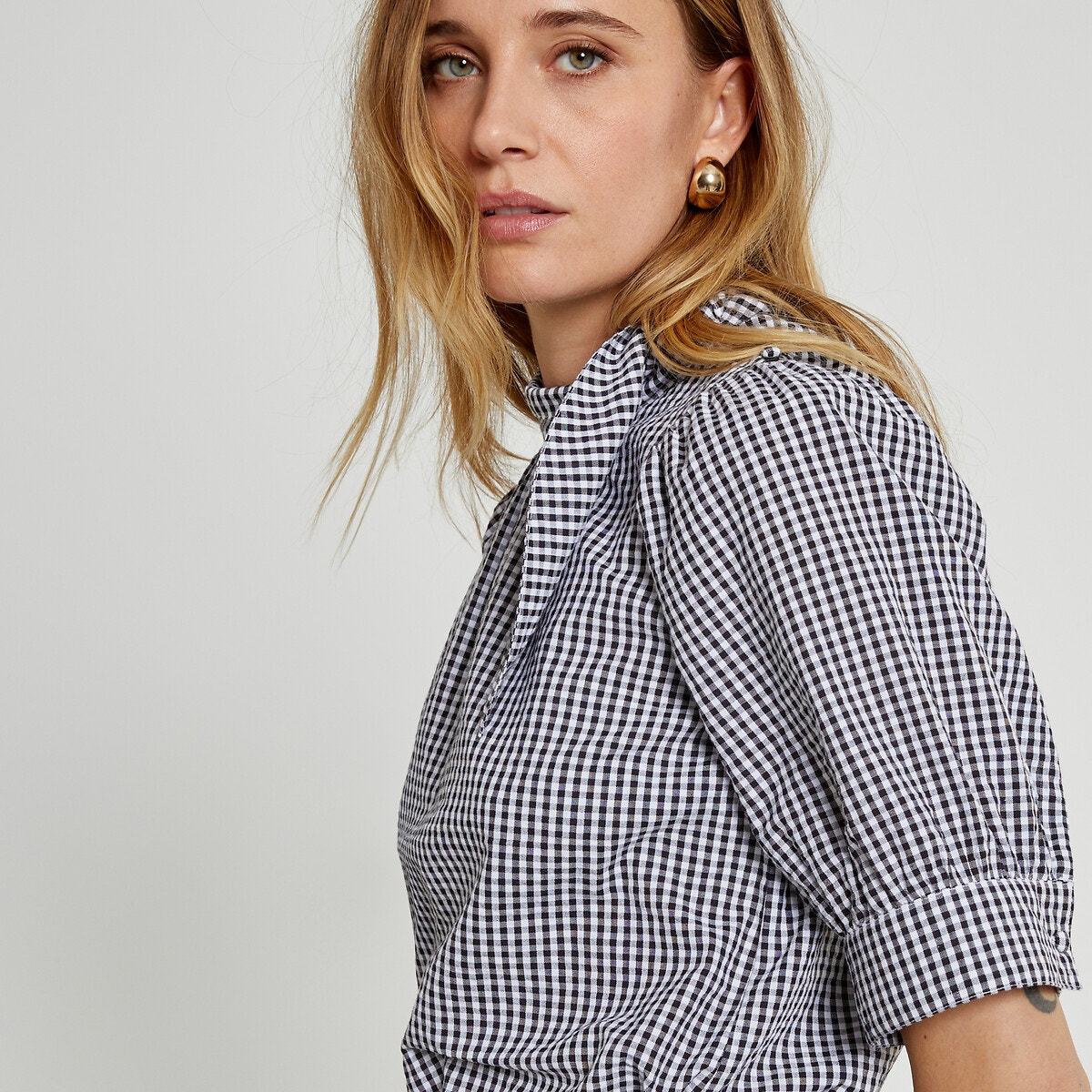 Blouse à 2025 carreaux femme