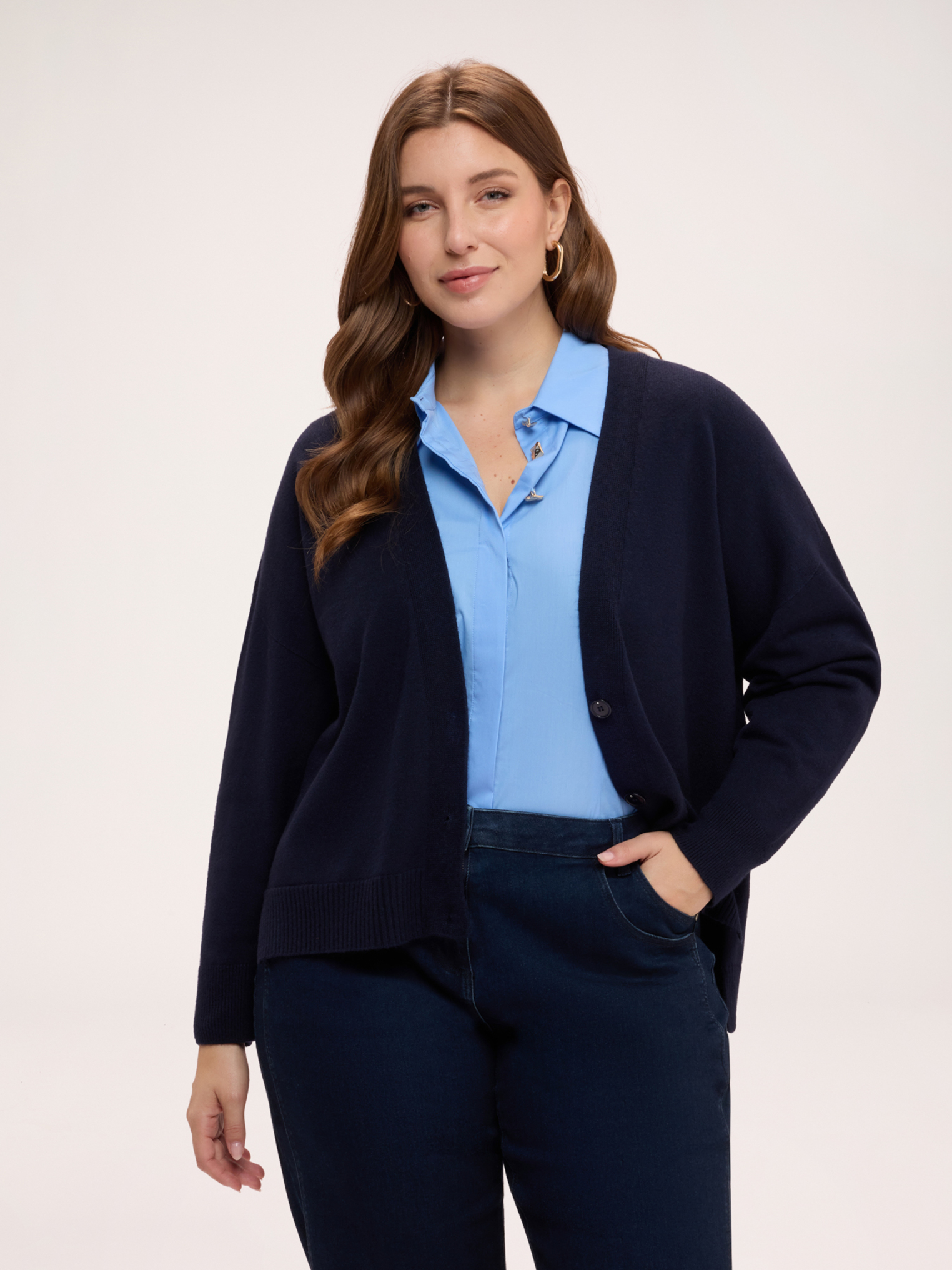 Cardigan col en V, FIORELLA RUBINO