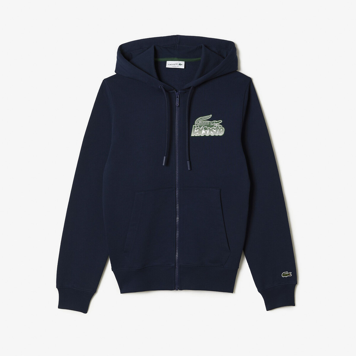 Lacoste woven panel zip through hoodie shop