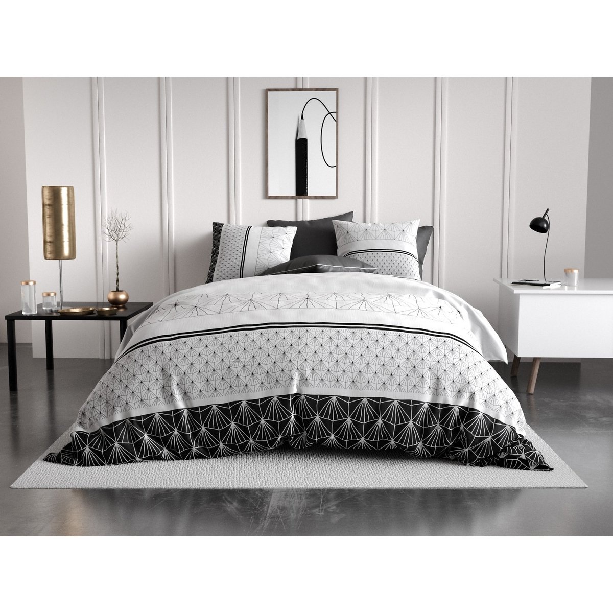 Housse couette + taie Art moderne graphique, EDEN