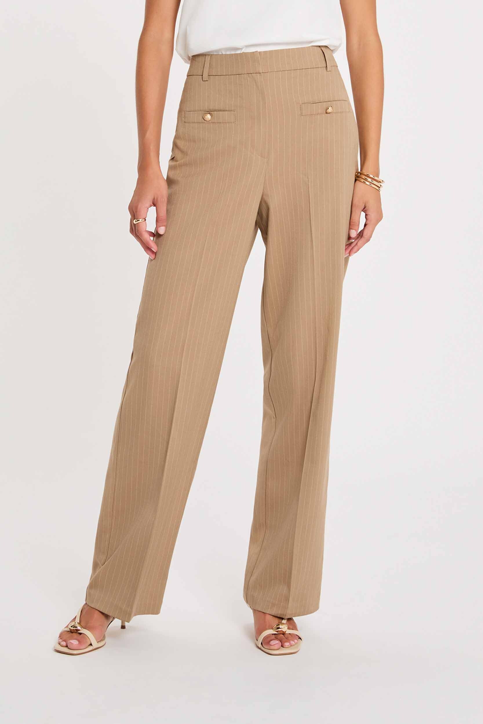 Pantalon droit taille haute, MORGAN