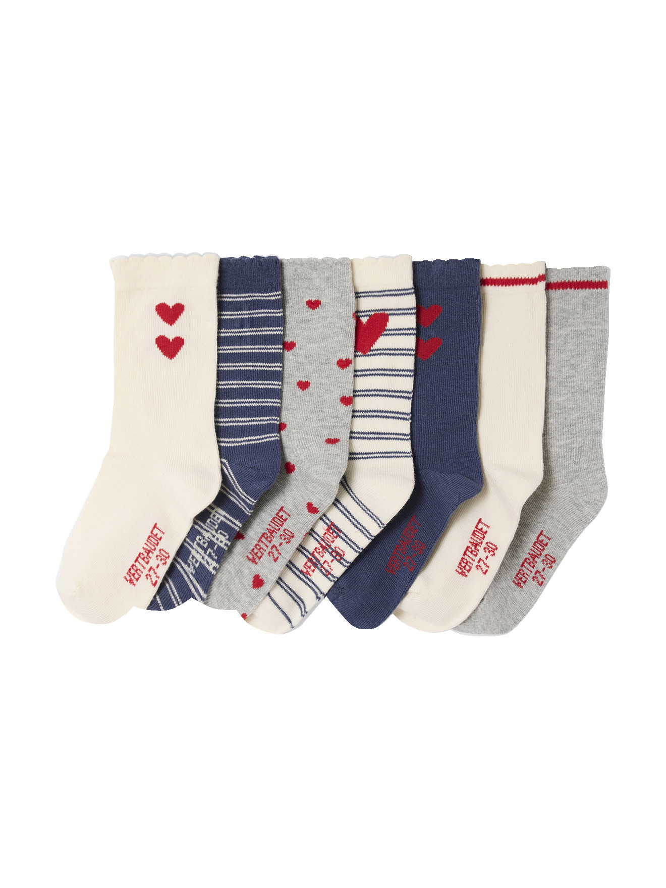 Lot de 7 paires de chaussettes « cœurs », VERTBAUDET