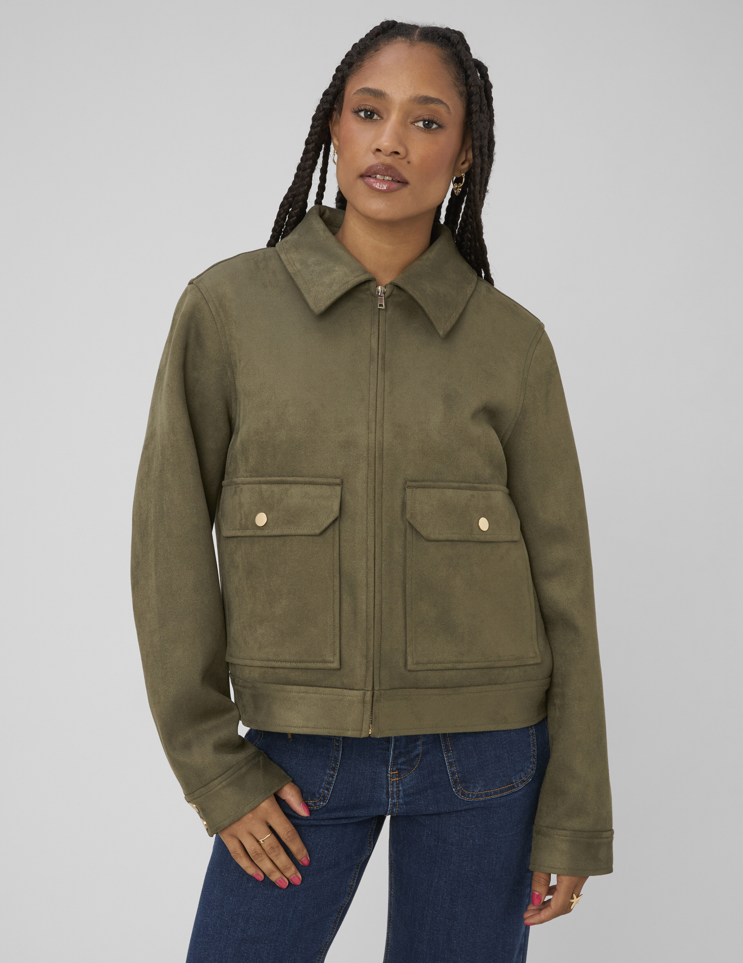 Veste zippée en suédine, BZB