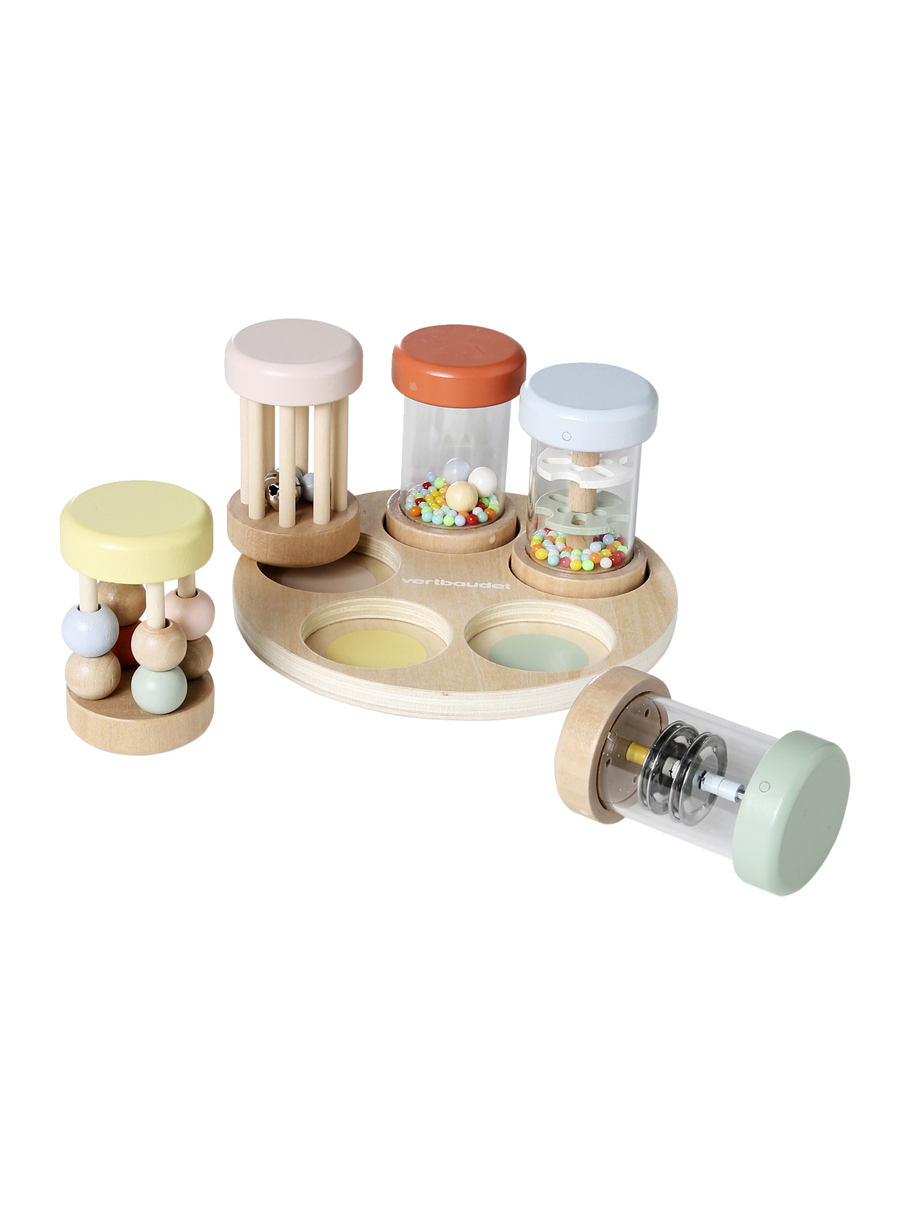 Set de 5 hochets musicaux en bois FSC®, VERTBAUDET