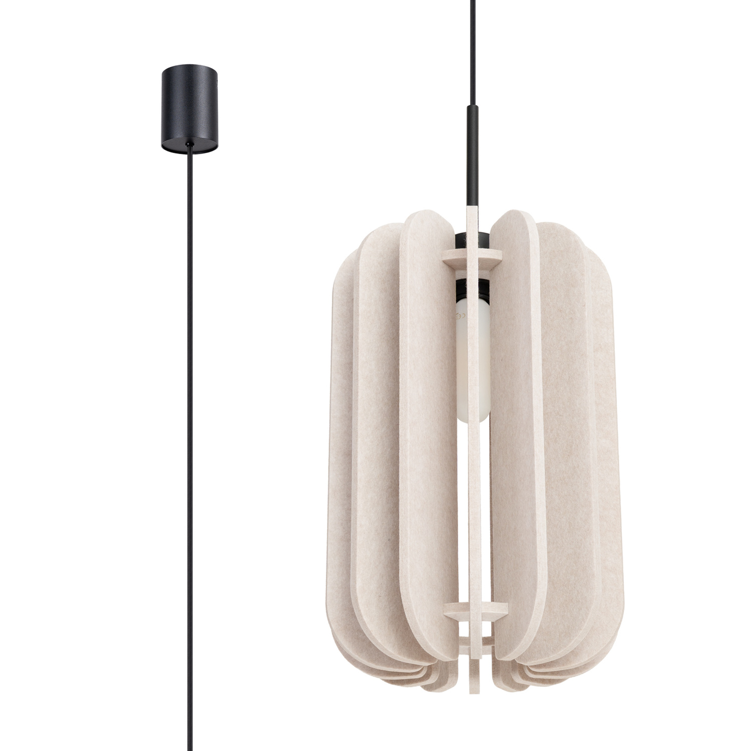 Suspension Feutre Beige E27 1 Mula, EDEN