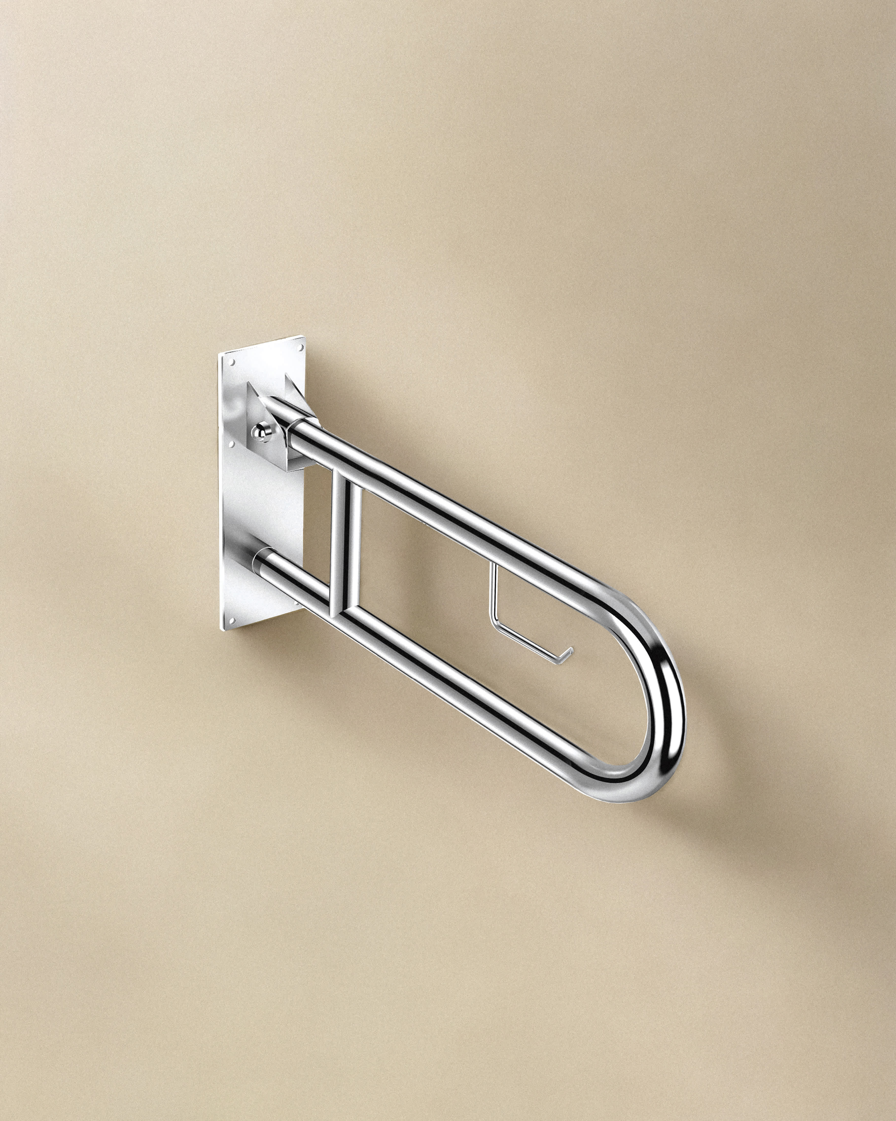 Barre D'appui Wc Pliable Avec Porte Papier ARCHITECT, COSMIC
