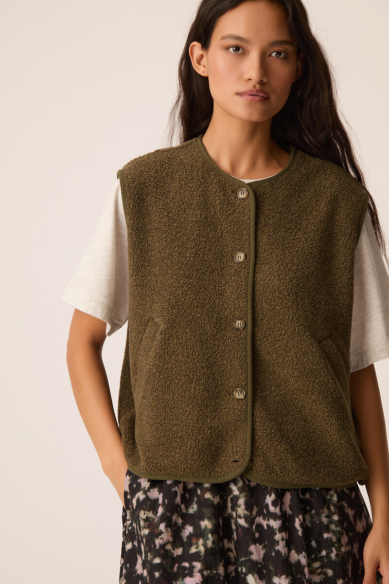 Mouwloos vest van bouclétricot, ZLATA, DES PETITS HAUTS