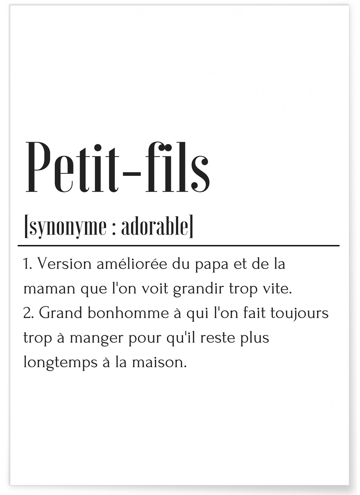 Affiche Définition Petit-fils, L'AFFICHERIE