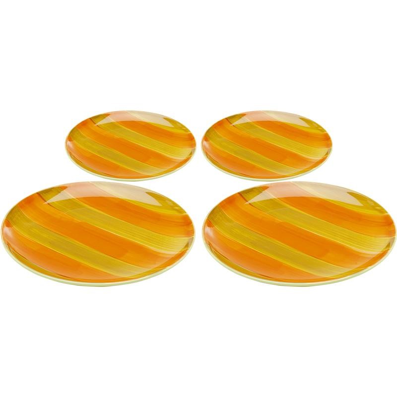 Lot de 4 assiettes à dessert rayées, CAPRI, KARE DESIGN