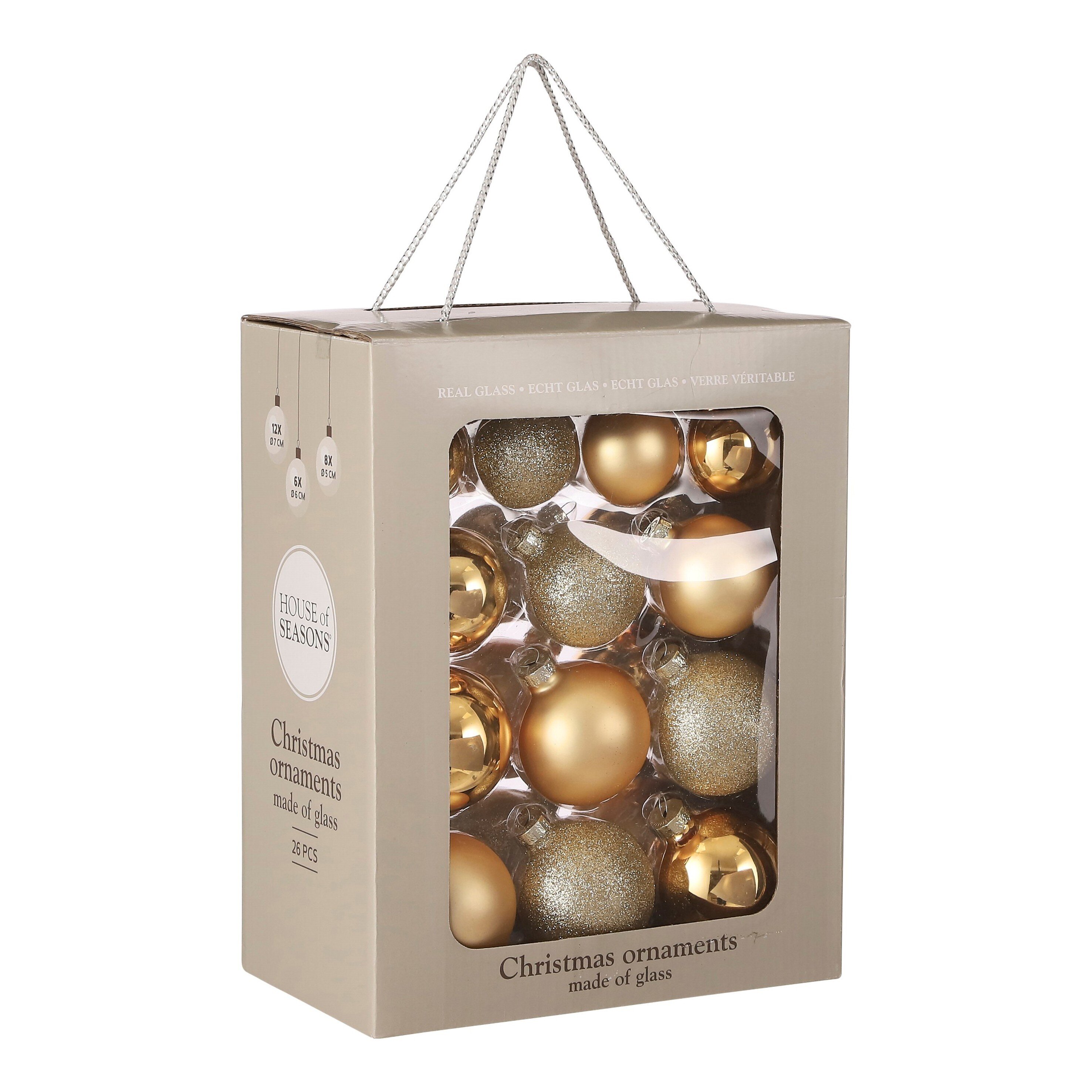 Lot de 26 boules de Noël en verre NOELA, MICA DECORATIONS