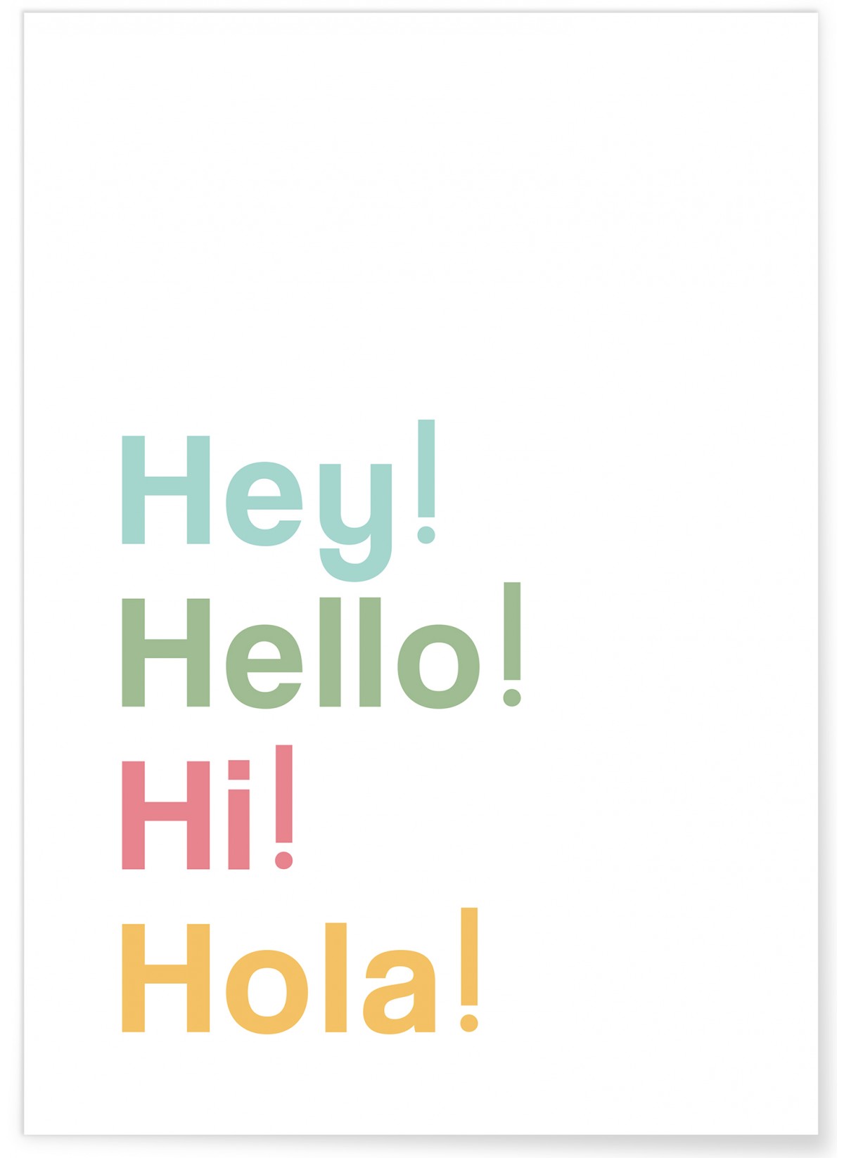Poster 'Hey! Hello! Hi! Hola!', L'AFFICHERIE