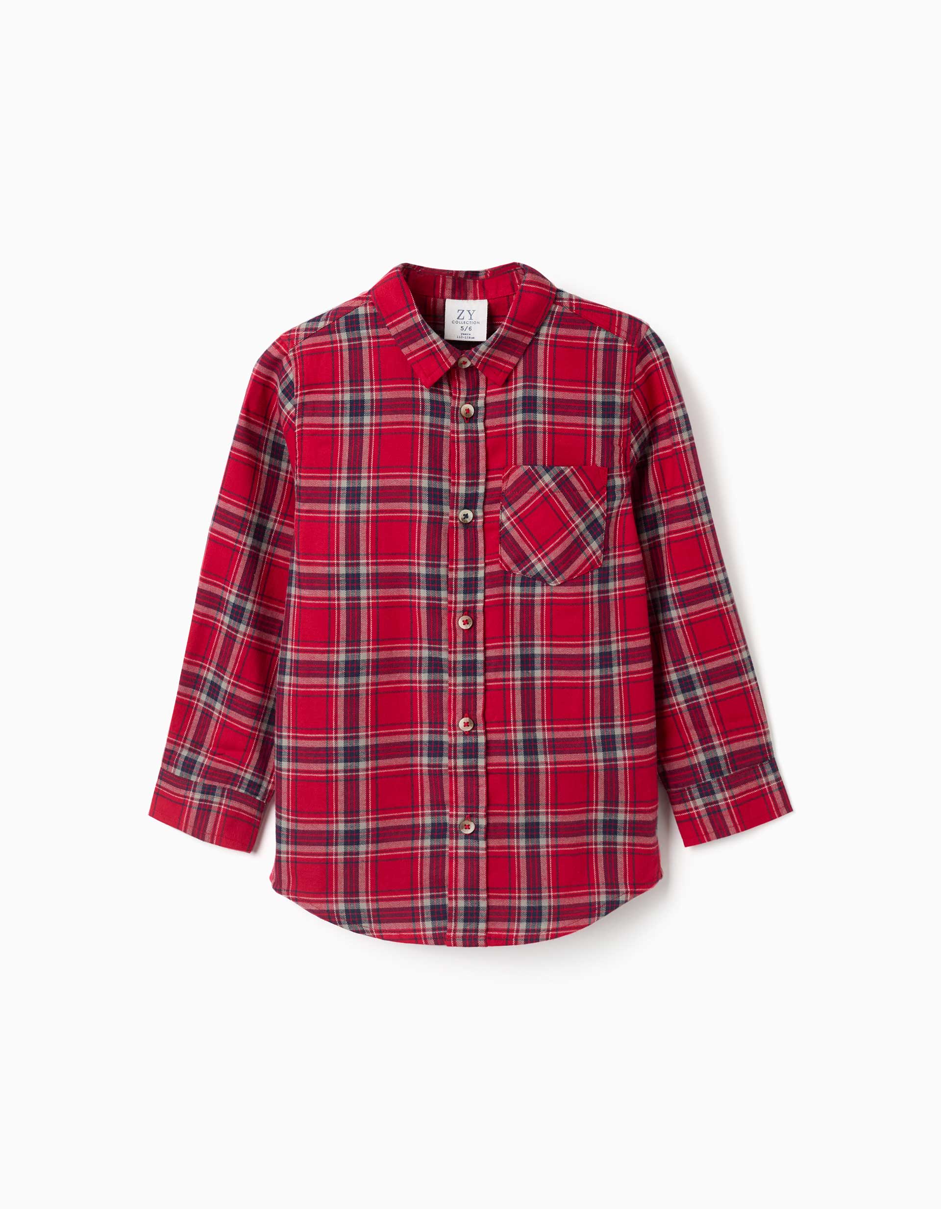 Chemise à manches longues en flanelle à motif à carreaux, ZIPPY