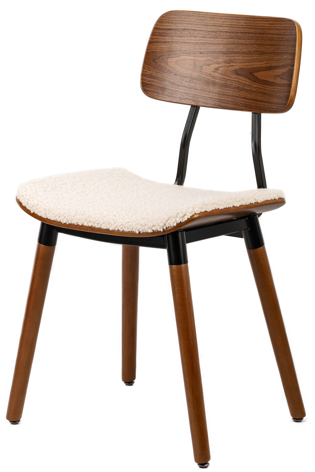 Lot de 2 chaises bois et bouclette, VICTORIA, NORDLYS