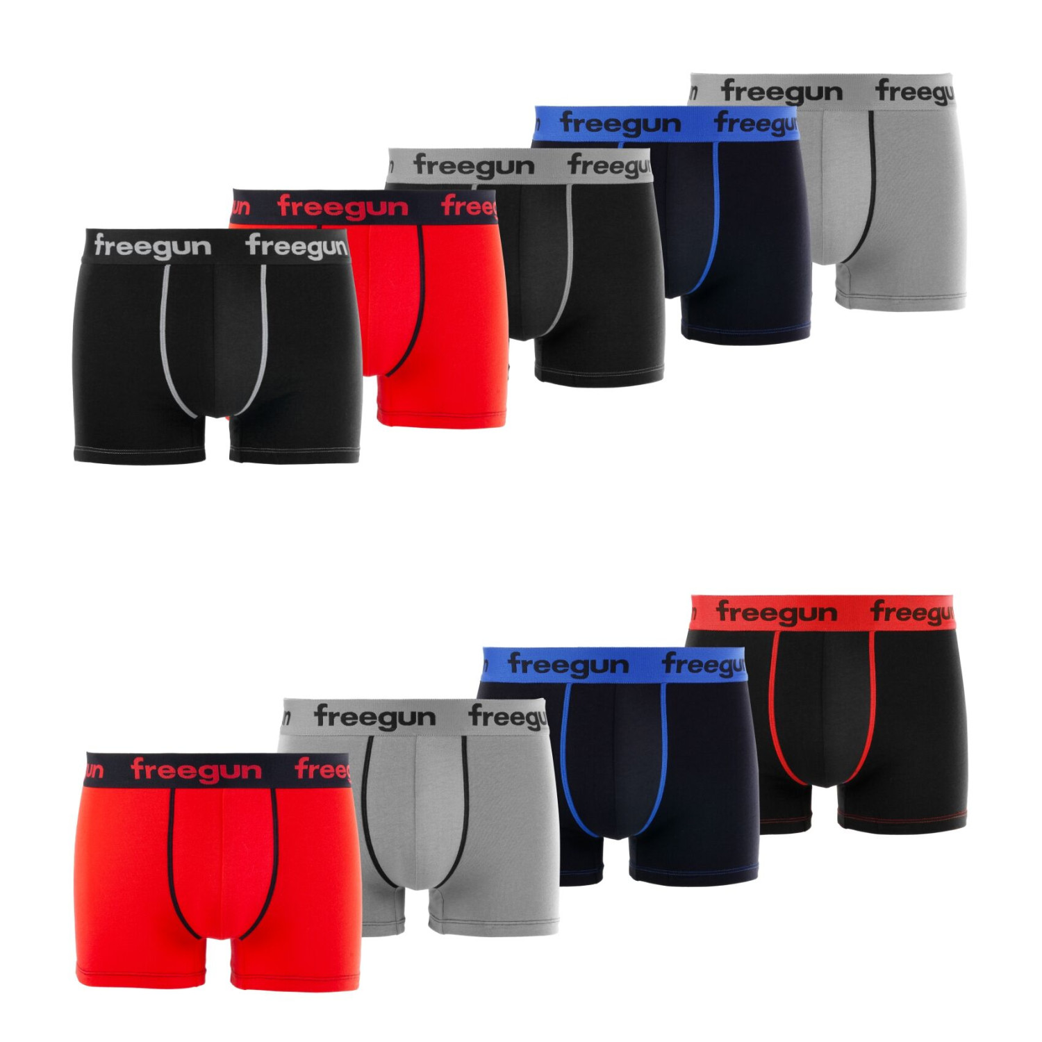 Lot De 9 Boxers Coton, FREEGUN