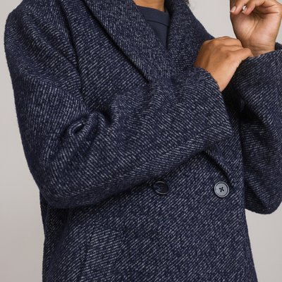 Manteau mi-long col châle, en laine mélangée LA REDOUTE COLLECTIONS