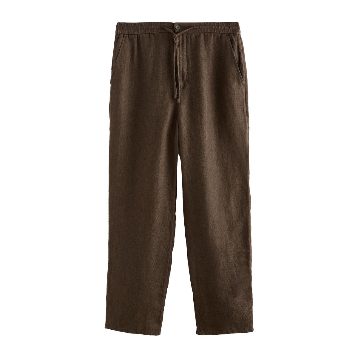Pantalon lin à taille élastique signature, NEXT