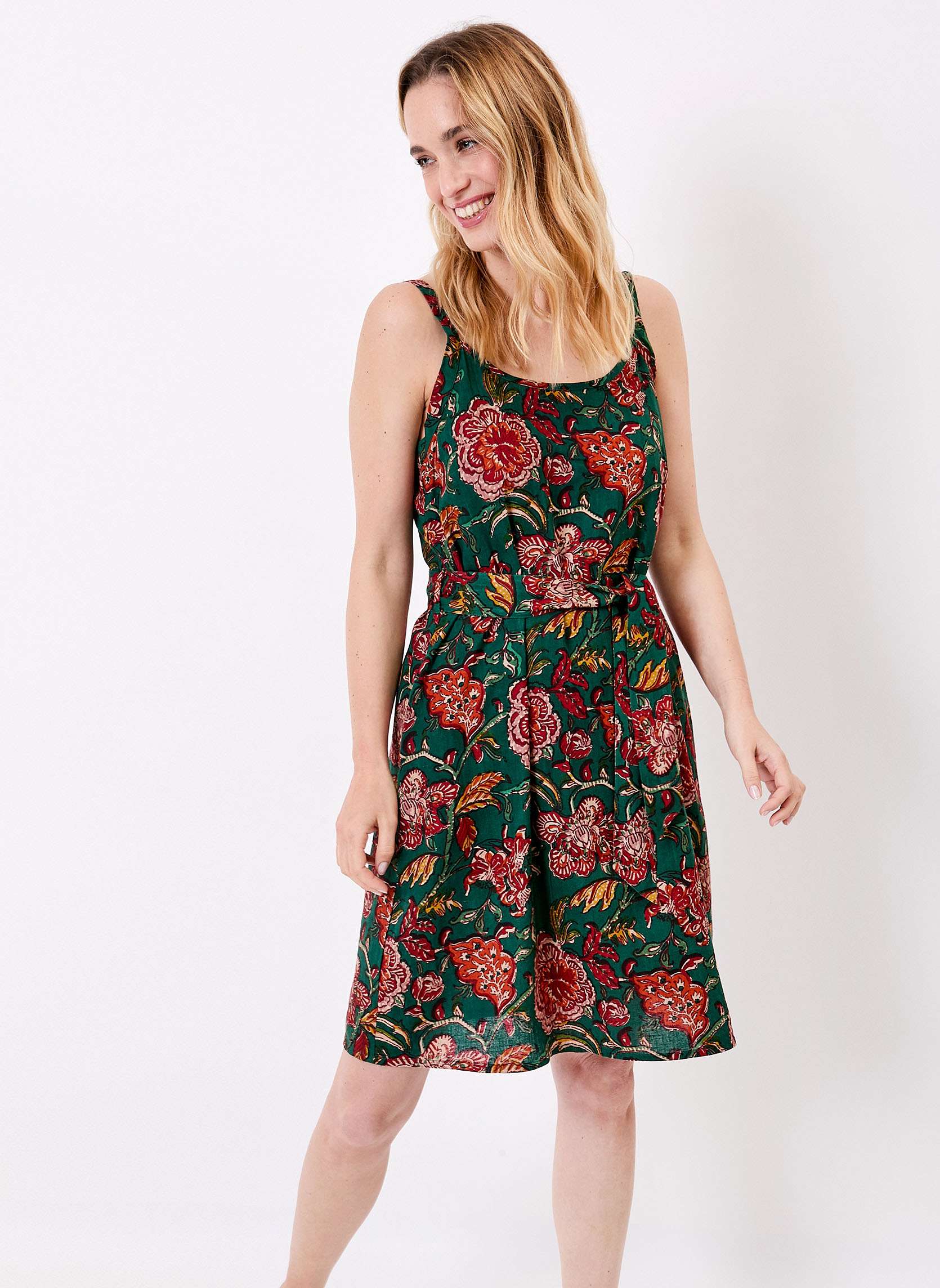 Robe imprimée fluide sans manches avec ceinture NATHOR, LA FIANCÉE