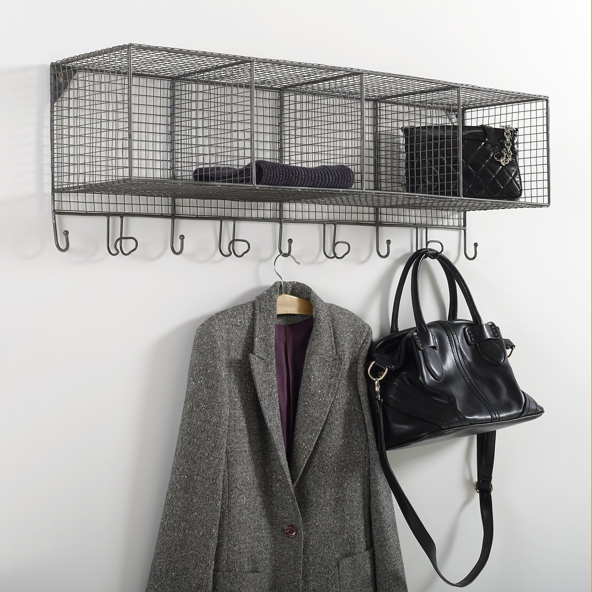 Product photograph of Areglo Wall Storage Coat Rack With 9 Hooks from La Redoute UK