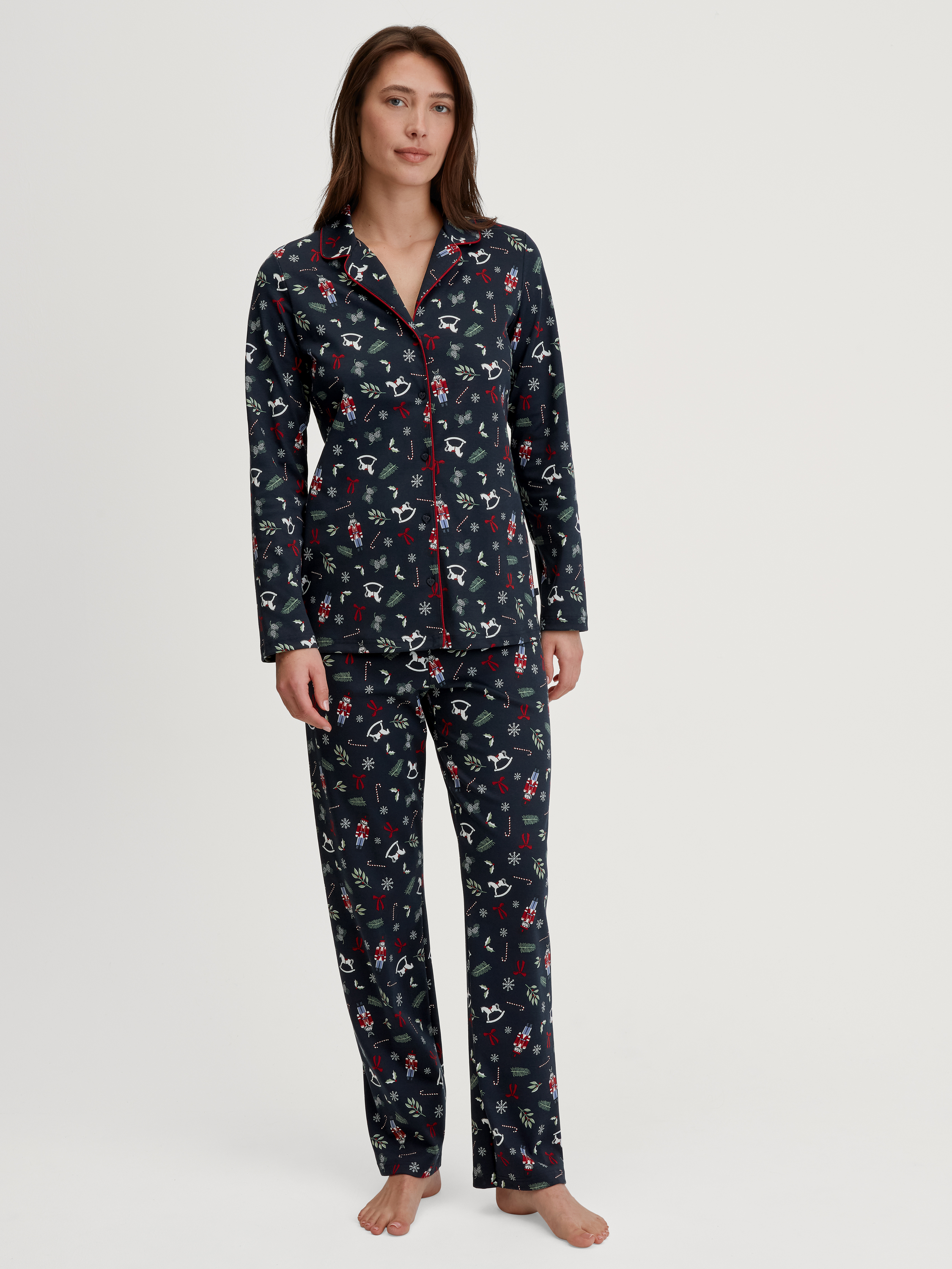 Pyjama boutonné sur toute la longueur manches longues Coton FAMILY & FRIENDS, CALIDA