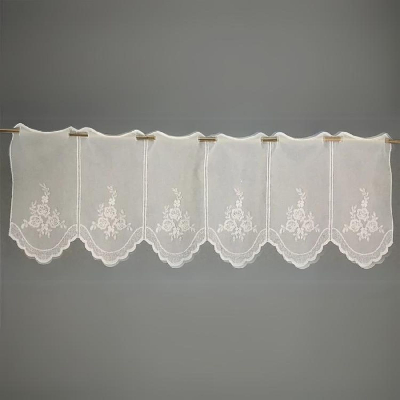 Brise-bise brodé à motifs floraux, HOME MAISON