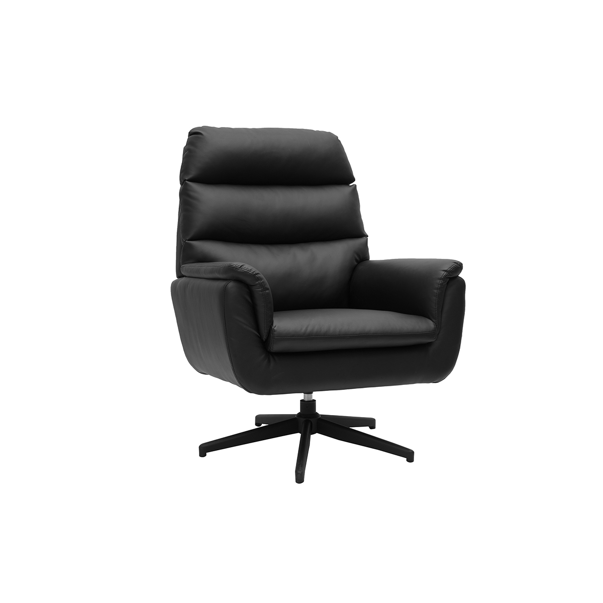 Fauteuil pivotant en tissu chenille terre brûlée et métal noir JONAH, MILIBOO