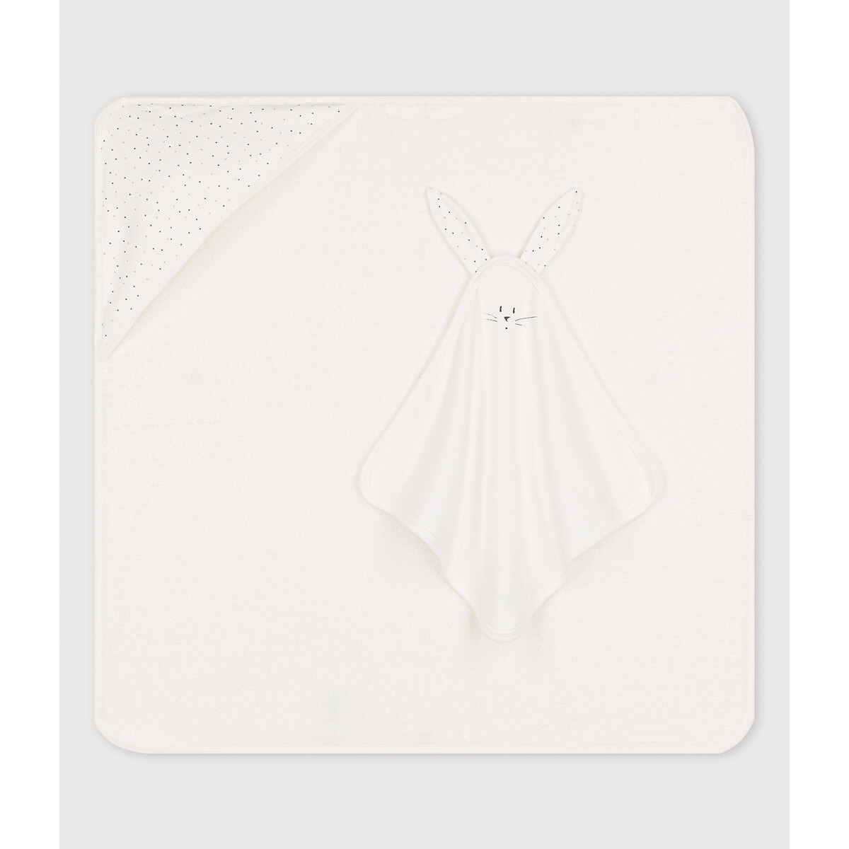 Vierkante handdoek en knuffel in katoen wit/multicolor Petit Bateau | La