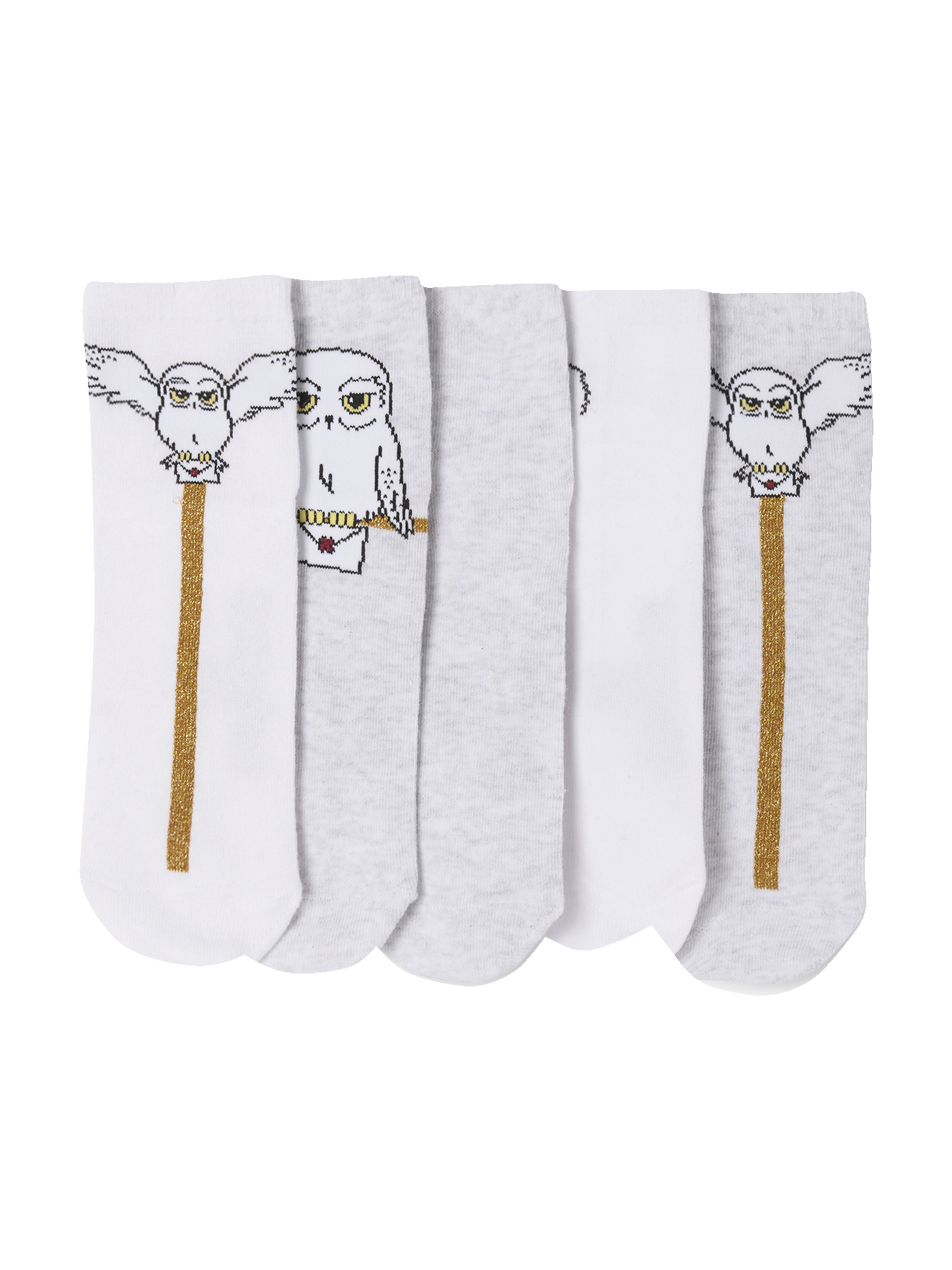 Lot de 5 paires mi-chaussettes Harry Potter® Glitter Hedwige, VERTBAUDET