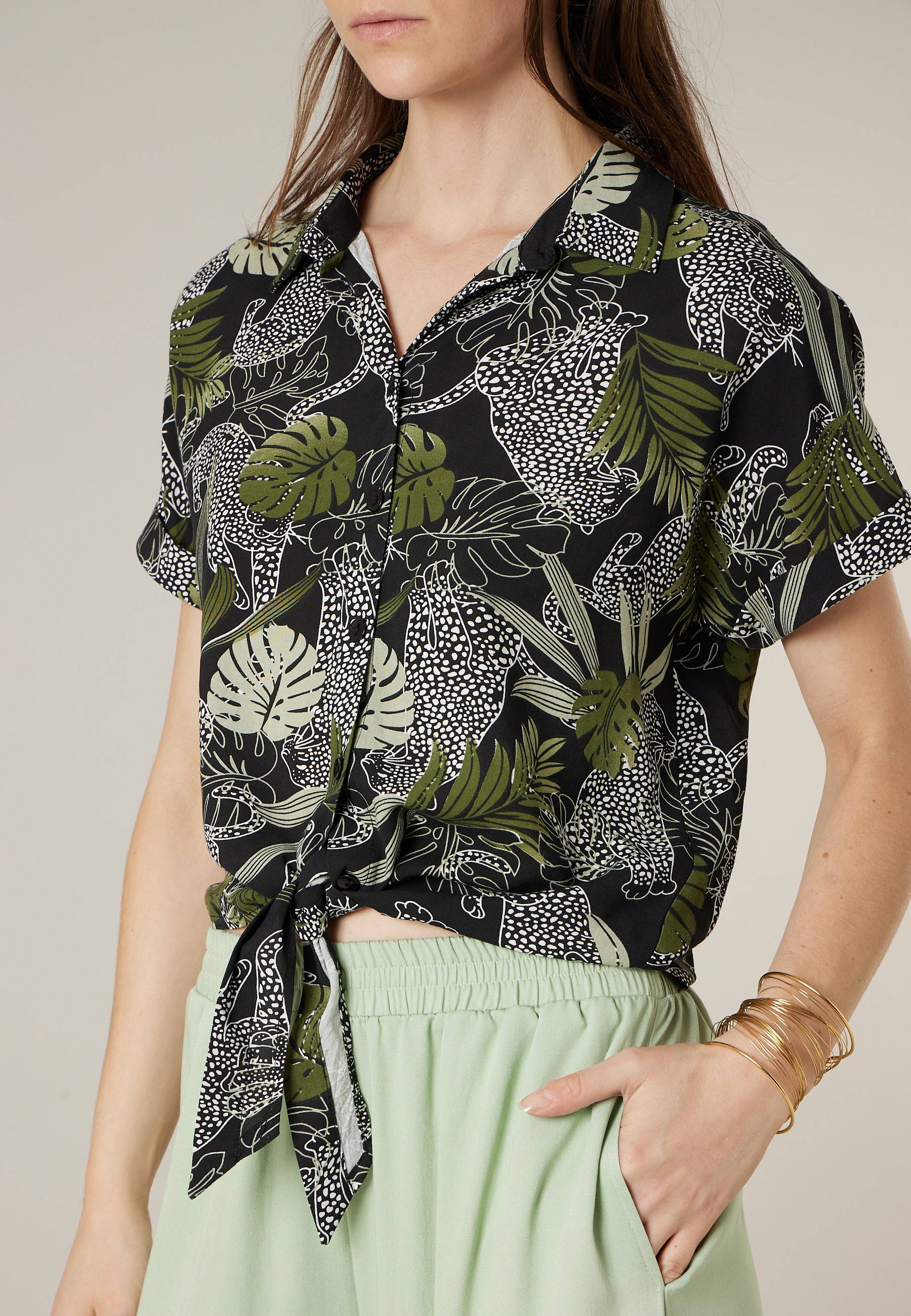 Chemise à nouer femme imprimé tropical ALINA, DEELUXE