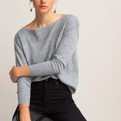 Cashmere Fine Knit Jumper with Boat Neck LA REDOUTE COLLECTIONS