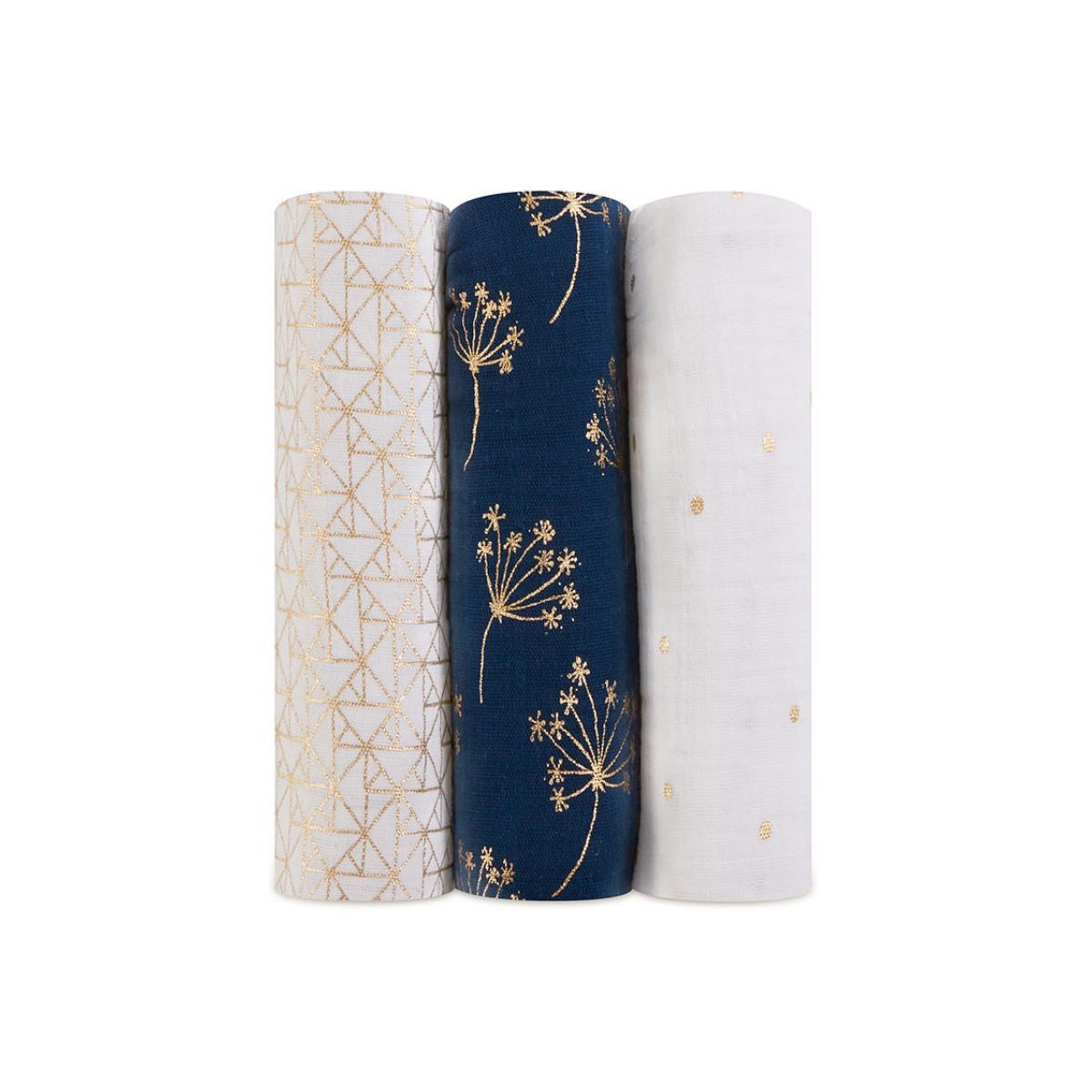 Aden + Anais Maxi-Langes Silky Soft Grand Format 120x120 Cm - Pack De 3 Viscose De Bambou - Imprimé Island Getaway - Ultra Doux & Polyvalent