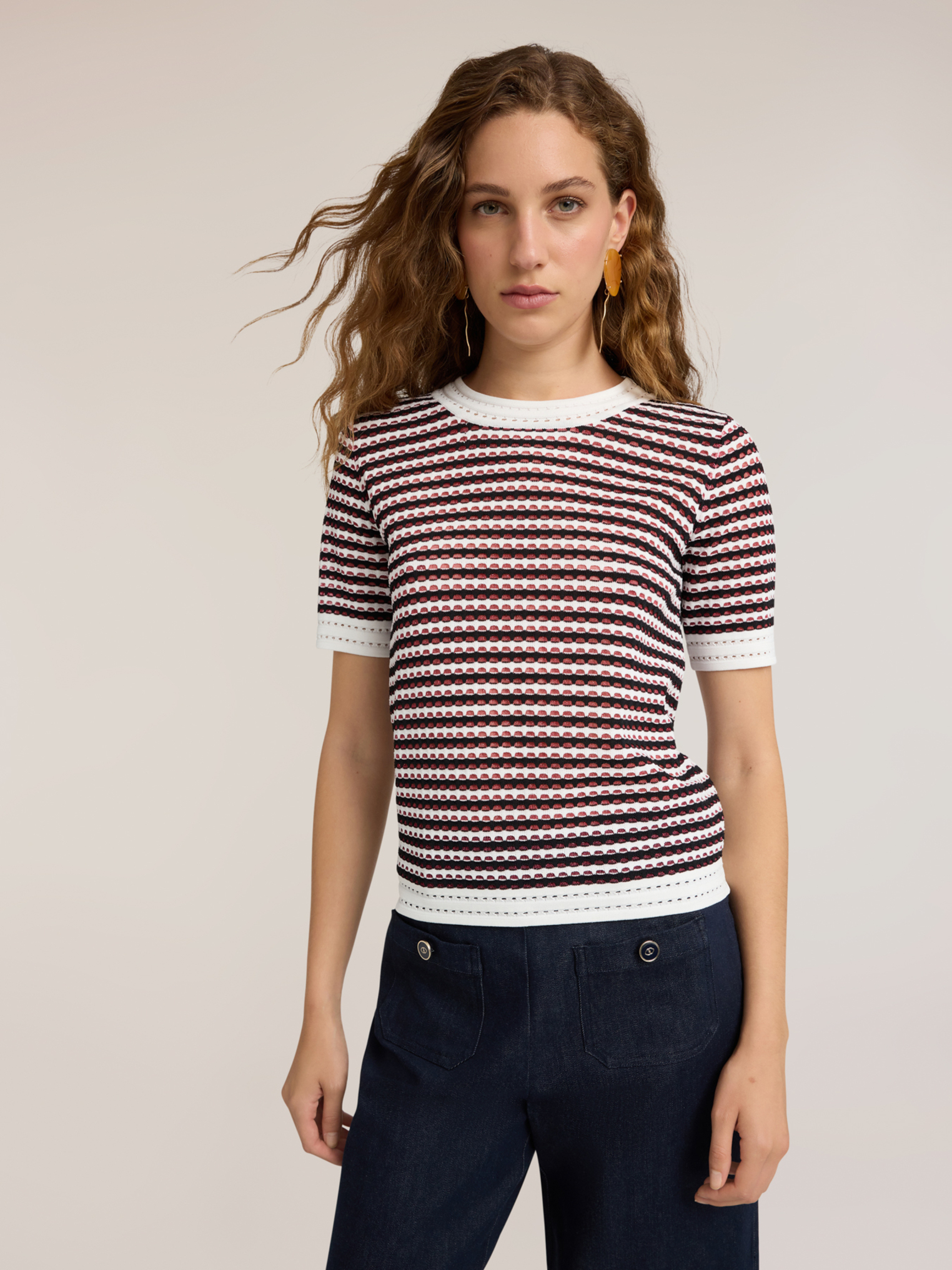 Pull à rayures ajouré, MOTIVI